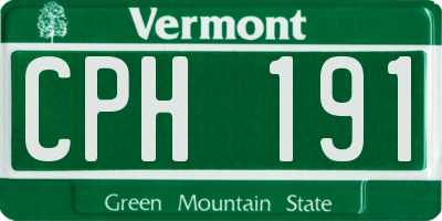 VT license plate CPH191