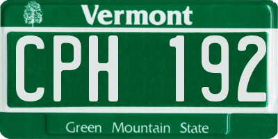 VT license plate CPH192