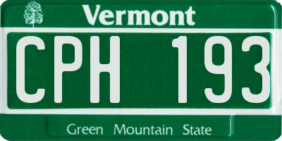 VT license plate CPH193