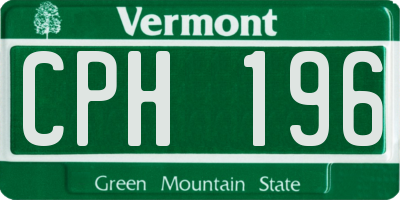 VT license plate CPH196