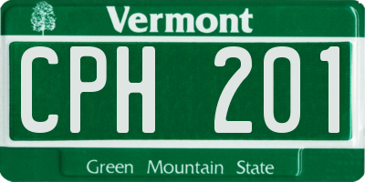 VT license plate CPH201