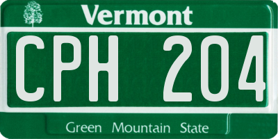 VT license plate CPH204