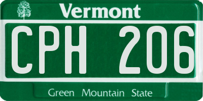 VT license plate CPH206