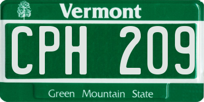 VT license plate CPH209
