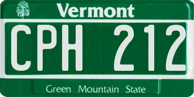 VT license plate CPH212
