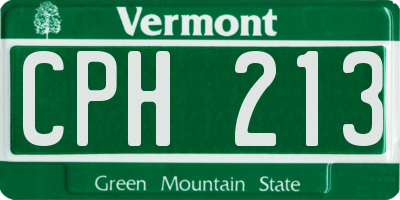 VT license plate CPH213