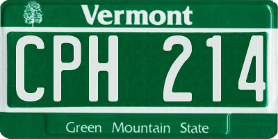 VT license plate CPH214
