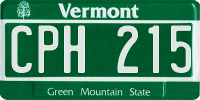 VT license plate CPH215