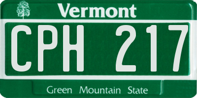 VT license plate CPH217