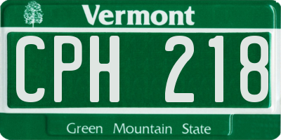 VT license plate CPH218