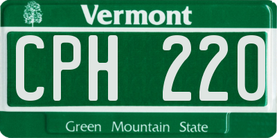 VT license plate CPH220