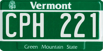 VT license plate CPH221
