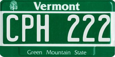VT license plate CPH222
