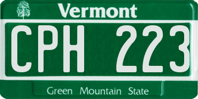 VT license plate CPH223