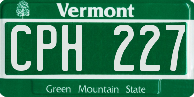 VT license plate CPH227