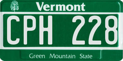 VT license plate CPH228