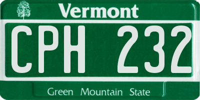 VT license plate CPH232