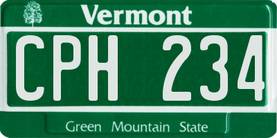 VT license plate CPH234