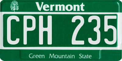 VT license plate CPH235