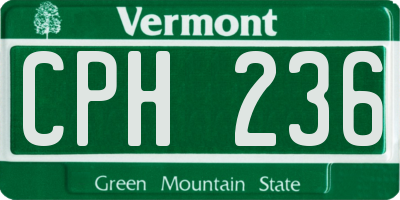 VT license plate CPH236