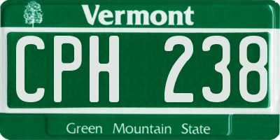 VT license plate CPH238