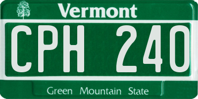 VT license plate CPH240