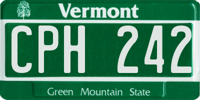 VT license plate CPH242