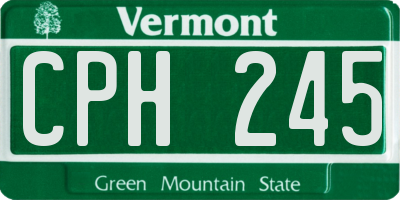 VT license plate CPH245