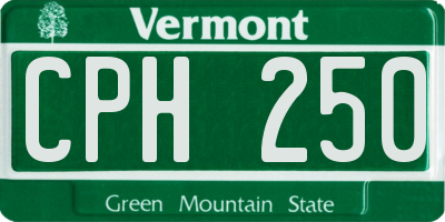 VT license plate CPH250
