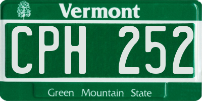 VT license plate CPH252
