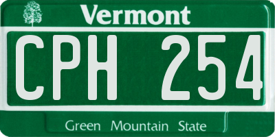 VT license plate CPH254