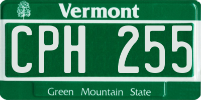 VT license plate CPH255