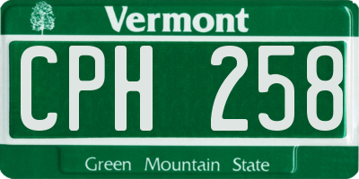 VT license plate CPH258