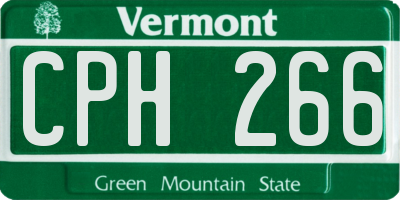 VT license plate CPH266