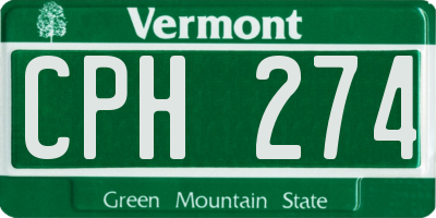 VT license plate CPH274