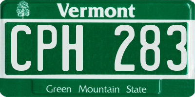 VT license plate CPH283