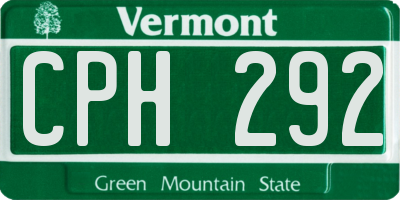 VT license plate CPH292