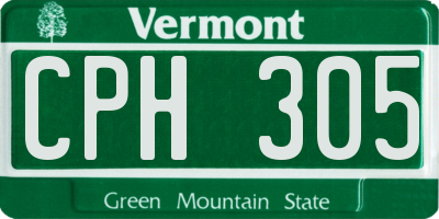 VT license plate CPH305