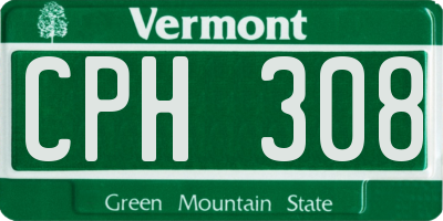 VT license plate CPH308