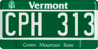 VT license plate CPH313