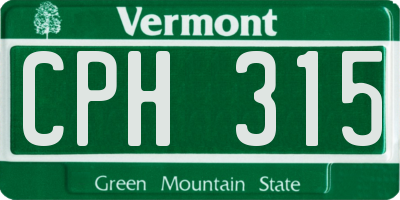 VT license plate CPH315