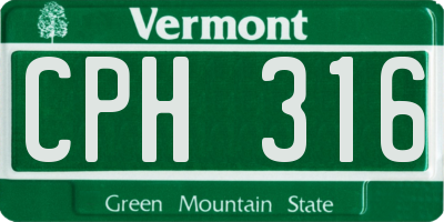 VT license plate CPH316
