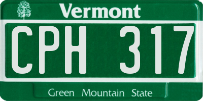 VT license plate CPH317