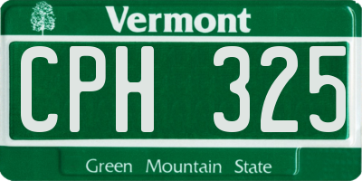 VT license plate CPH325