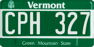 VT license plate CPH327