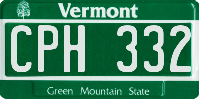 VT license plate CPH332