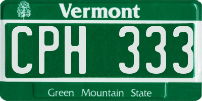 VT license plate CPH333