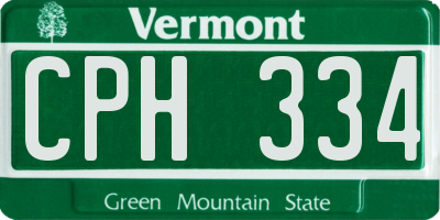 VT license plate CPH334