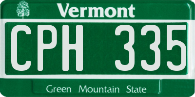 VT license plate CPH335