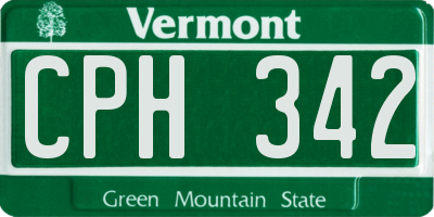 VT license plate CPH342